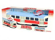 Tramvaj Tatra T3 česká kovová 16cm retro na zpětný chod v krabičce 20x8x6cm CZ design