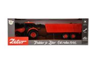 Traktor Zetor s valníkem plast 36cm na setrvačník na bat. se světlem se zvukem v krabici 39x13x13cm