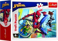 Minipuzzle 54 dílků Spidermanův čas 4 druhy v krabičce 9x6,5x4cm 40ks v boxu