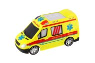 Auto RC ambulance plast 20cm na dálkové ovládání 27MHz na baterie se světlem v krabici 28x13x11cm