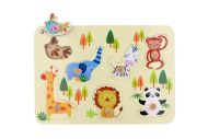 Vkládačka/Puzzle deskové obrysové zoo dřevo 30x21cm ve fólii 18m+