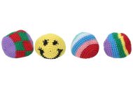 Hakysák míček footbag 6cm háčkovaný textilní v sáčku 24ks v boxu