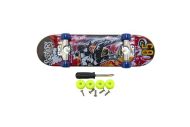 Skateboard prstový šroubovací plast 9cm s doplňky mix barev na kartě 12,5x17x3cm