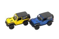 Auto Kinsmart Jeep Wrangler 2018 pevná střecha 12,5cm kov/plast 4 barvy na zpětné nat. 12ks v boxu