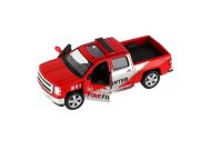 Auto Kinsmart Chevrolet 2014 Silverado Policie/Hasič kov/plast 13cm na zpětné nat. 2 barvy 12ks box