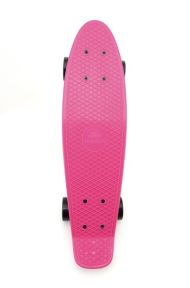 Skateboard - pennyboard 60cm nosnost 90kg, kovové osy, růžová barva, černá kola