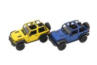 Auto Kinsmart Jeep Wrangler 2018 otevřená střecha 12cm kov/plast 4 barvy na zpětné nat. 12ks v boxu