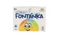 Hračka do vody Fontánka stříkací plast 10cm žlutá na baterie se světlem v krabičce 11x11x8cm