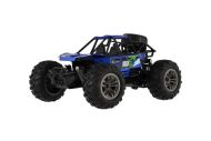 Auto RC buggy terénní modré 22cm plast 2,4GHz na baterie + dobíjecí pack v krabici 32x16x18cm