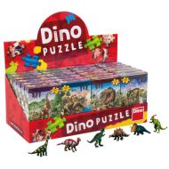 Puzzle Dinosauři 23,5x21,5cm 60 dílků + figurka 6 druhů v krabičce 24ks v boxu