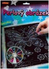 Perlový obrázek 200ks barevných perel 20,3x25,4cm asst 3 druhy na kartě