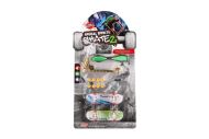 Sada skateboard šroubovací, koloběžka prstová, waveboard plast s doplňky mix druhů na kartě 16x30cm