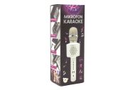 Mikrofon karaoke Bluetooth zlatý na baterie s USB kabelem v krabici 10x28x8,5cm