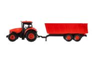 Traktor Zetor s valníkem plast 36cm na setrvačník na bat. se světlem se zvukem v krabici 39x13x13cm