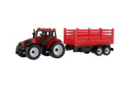 Traktor s přívěsem plast 28cm 2 barvy v krabičce