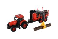 Traktor Zetor s vlekem s naklád. ramenem plast 36cm na setrvačník na bat. se svět. se zvuk. v krab.