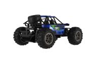 Auto RC buggy terénní modré 22cm plast 2,4GHz na baterie + dobíjecí pack v krabici 32x16x18cm