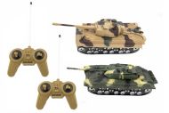 Tank RC 2ks 25cm plast na baterie se zvukem se světlem v krabici 43x17x19cm