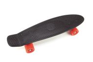 Skateboard - pennyboard 60cm nosnost 90kg, kovové osy, černá barva, oranžová kola