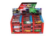 Auto nákladní Welly Scania kov/plast 7,5cm 6 druhů v krabičce 10,5x4x4cm 36ks v boxu