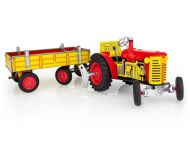 Traktor Zetor s valníkem červený na klíček kov 28cm Kovap v krabičce