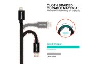  Datový kabel Swissten Textile USB / Lightning 0,2 m černý 