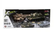 Tank RC 2ks 25cm tanková bitva+dob. pack 27MHZ a 40MHz maskáč se zvukem se světlem v kr. 50x20x23cm