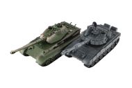 Tank RC 2ks 36cm+dobíjecí pack tanková bitva se zvukem se světlem v krabici 42x32x14cm