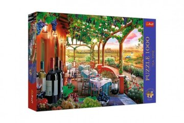 Puzzle Premium Plus - Čajový čas: Italská vinice 1000 dílků 68,3x48cm v krabici 40x27x6cm