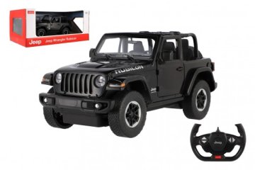 Auto RC Jeep Wrangler Rubicon RASTAR černý plast 29cm 2,4GHz na dálk. ovl. na bat. v krab. 44x19cm