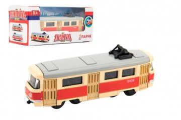 Tramvaj Tatra T3 česká kovová retro 8cm v krabičce 10,5x5x5cm