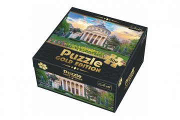 Puzzle Rumunské Atheneum, Bukurešť, Rumunsko - Zlaté vydání 500 dílků 48x34cm v krabici 26x26x10cm