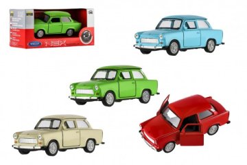 Auto Welly Trabant 601 Klasic kov/plast 11cm 1:34-39 na volný chod 4 barvy v krabičce 15x7x7cm