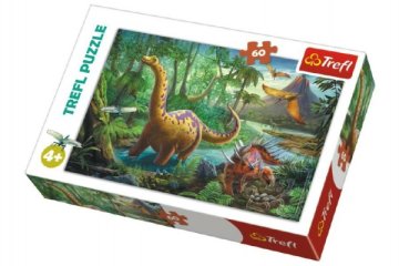 Puzzle Dinosauři 33x22cm 60 dílků v krabici 21x14x4cm