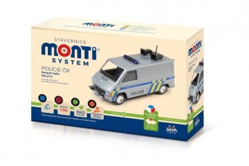 Stavebnice Monti System MS 27,5 Policie ČR Renault Trafic 1:35 v krabici 22x15x6cm