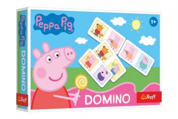 Domino papírové Prasátko Peppa/Peppa Pig 21 kartiček společenská hra v krabici 21x14x4cm