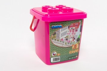 Stavebnice Cheva 18 Cukrárna plast 215ks v kbelíku 17x22x17cm